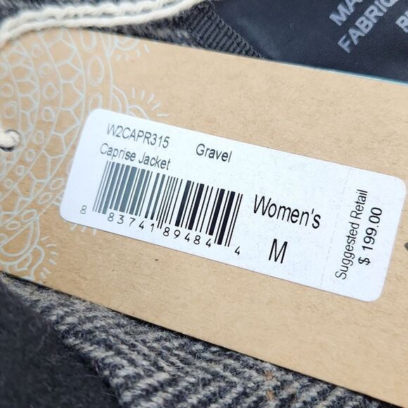 PrAna NWT Caprise Herringbone Gravel Black / Gray Jacket Coat Convertible Medium - Picture 6 of 12